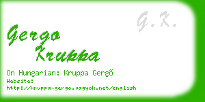 gergo kruppa business card